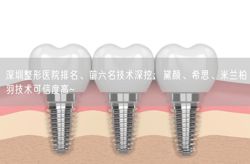 深圳整形医院排名、前六名技术深挖：黛颜、希思、米兰柏羽技术可信度高~