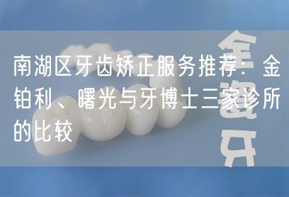南湖区牙齿矫正服务推荐：金铂利、曙光与牙博士三家诊所的比较(图1)