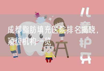 成都脂肪填充医院排名揭晓，顶级机构一览