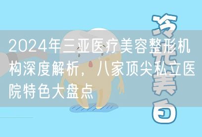 2024年三亚医疗美容整形机构深度解析，八家顶尖私