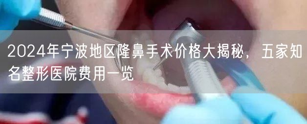 2024年宁波地区隆鼻手术价格大揭秘，五家知名整形医院费用一览