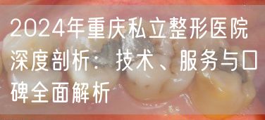 2024年重庆私立整形医院深度剖析：技术、服务与口碑全面解析