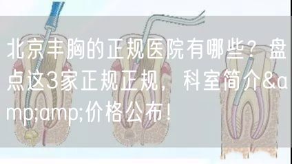 北京丰胸的正规医院有哪些？盘点这3家正规正规，科室简介&amp;价格公布！